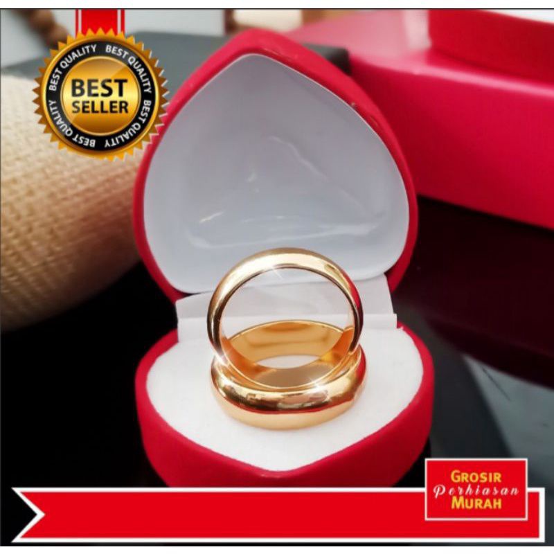 Cincin Kawin Tunangan Nikahan Gratis Box Cincin | Cincin Couple | Berlapis Emas Asli