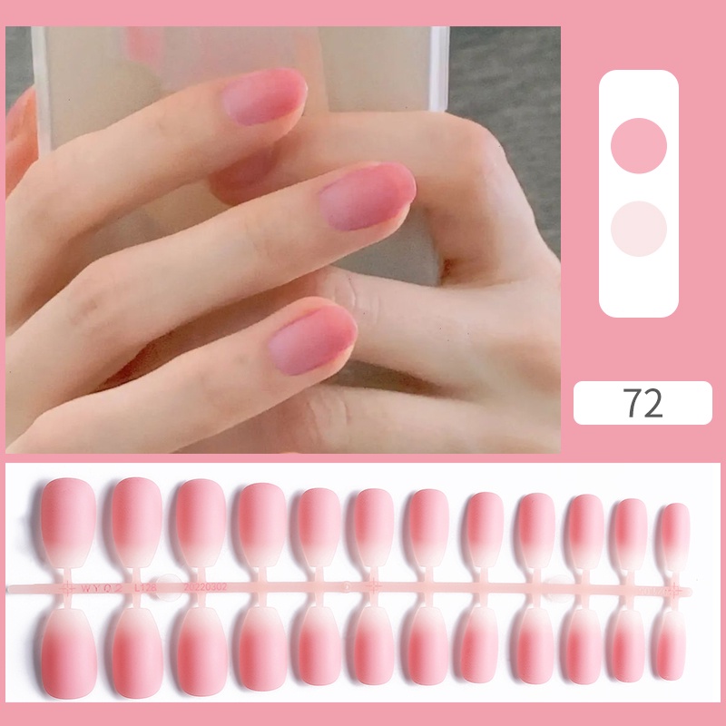 24pcs Set Kuku Palsu Dengan Lem Kuku Palsu Kuku Panjang Kuku Palsu Dengan Desain Kuku Palsu Untuk Anak-Anak Nail Extension With Glue