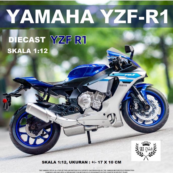 Diecast Miniatur Sepeda Motor Superbike Yamaha Yzf R1 Skala 112