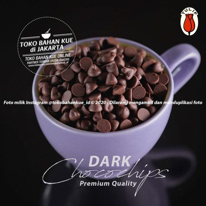 

[COD] Tulip DARK Compound Chip 1kg Chocochips Cokelat Chips ukuran BIASA 6mm [COD]