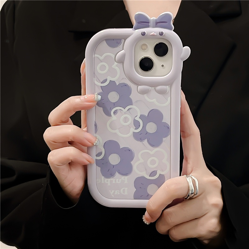 Soft Case Desain Kucing 3D Aksen Pita Untuk iPhone 11 12 13 14 Pro Max 6s 6 Plus 7 8 Plus XR X XS Max SE 2020 2022 14 Plus