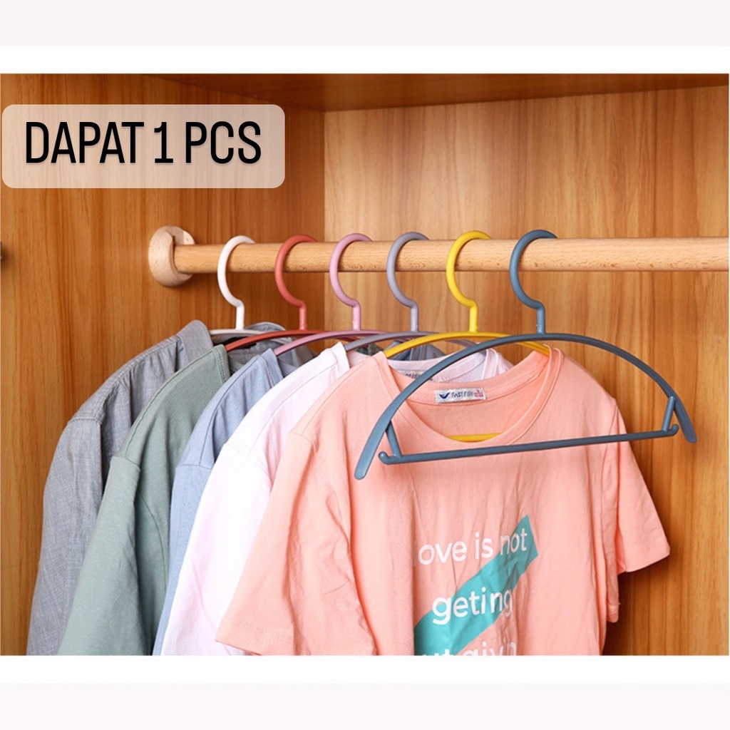 SIERRAHOME,,,GANTUNGAN BAJU HANGER 1PCS PLASTIK  LAUNDRY ANTI SLIP WARNA LUCU