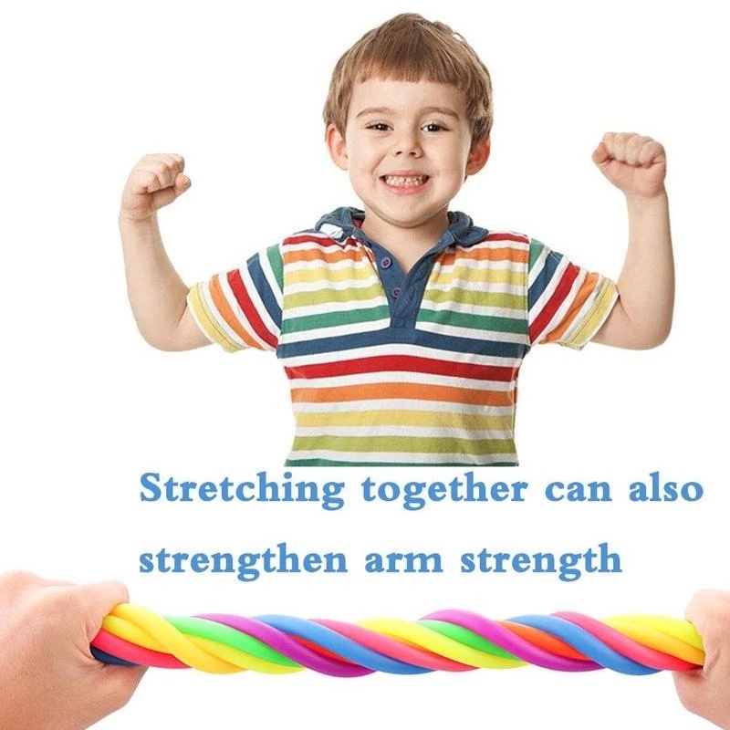 6pcs / Set Mainan Fidget Tali Elastis Bahan Karet Lembut Untuk Penghilang Stress Anak