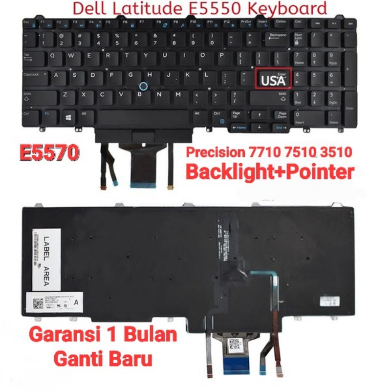 Keyboard Dell Precision 7710 7510 3510 Backlight