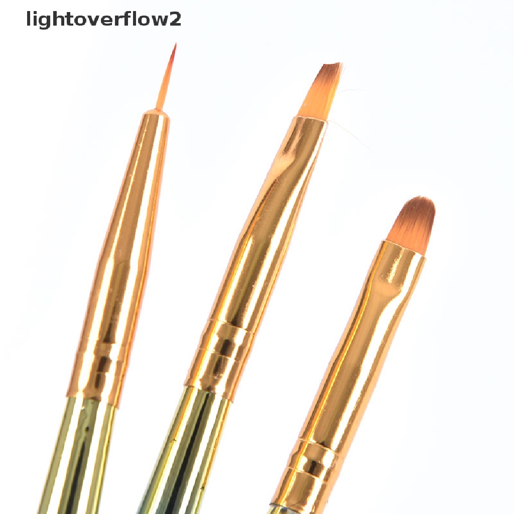 (lightoverflow2) 3pcs / Set Brush Pen Dotting Untuk Gambar Kutek Gel Nail Art