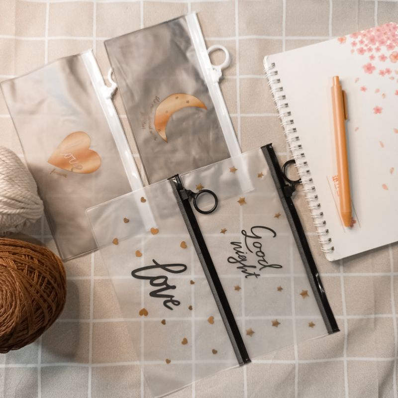 

Kotak Pensil Transparan Minimalis Tempat Pensil alat tulis Pencil case Murah Zip Pouch Makeup serbaguna
