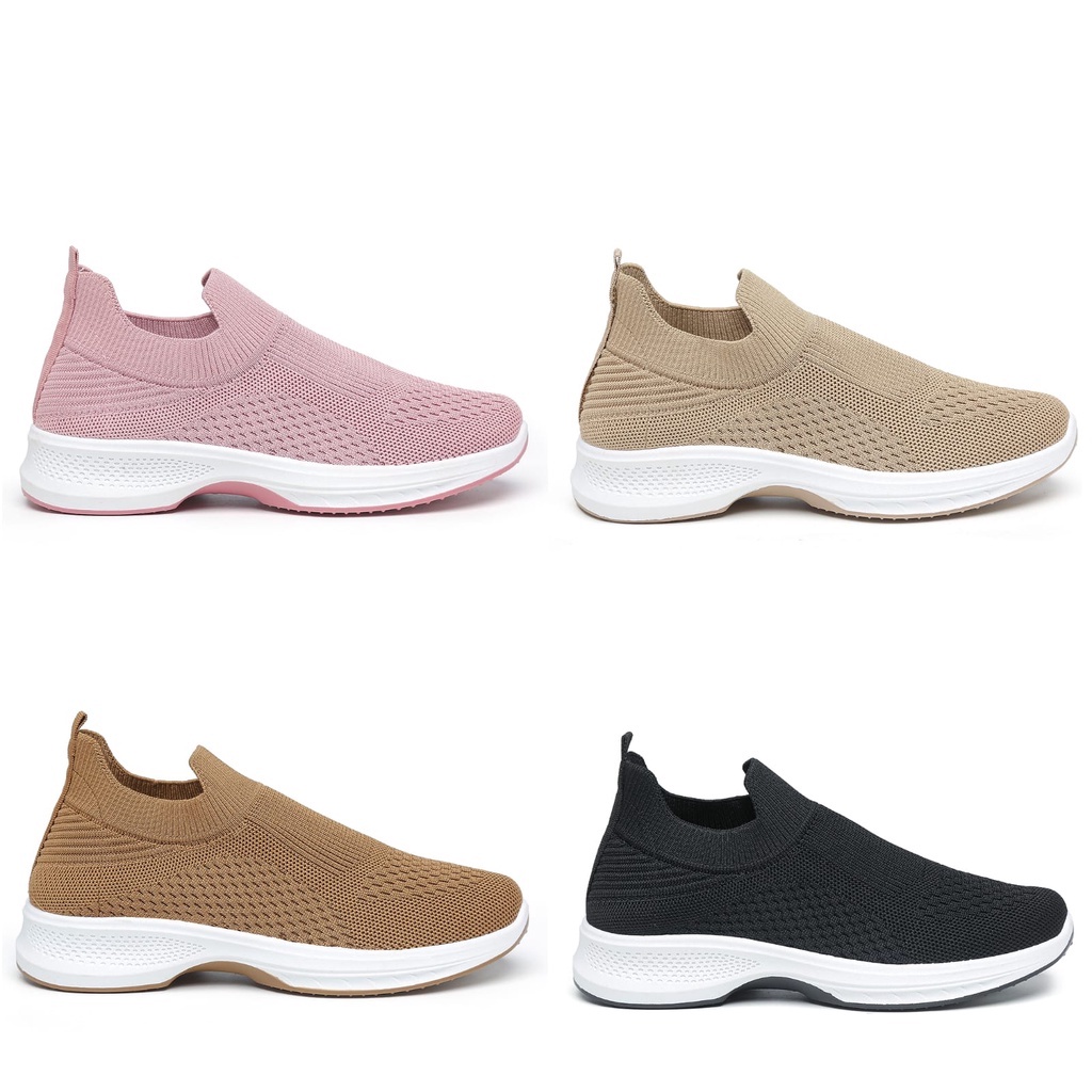 Sepatu Kanvas Wanita Tanpa Tali Canvas Perempuan Sneakers Kasual Impor Korea Style Slip On 3010