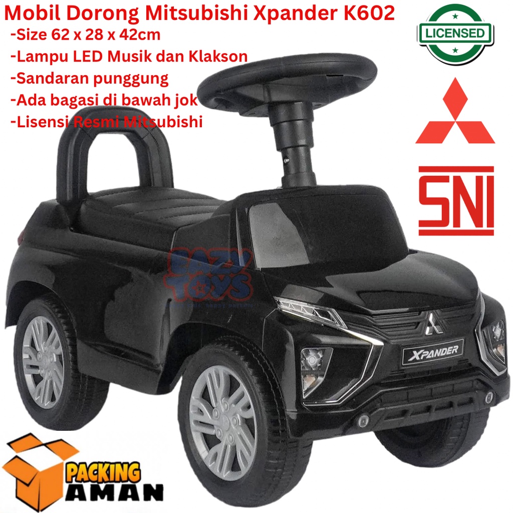 Mobil Anak Bisa Dinaiki Mitsubishi Xpander Mainan Mobil Dorong Anak Fungsi Lampu Suara K602/K602B Lisensi Resmi dan SNI