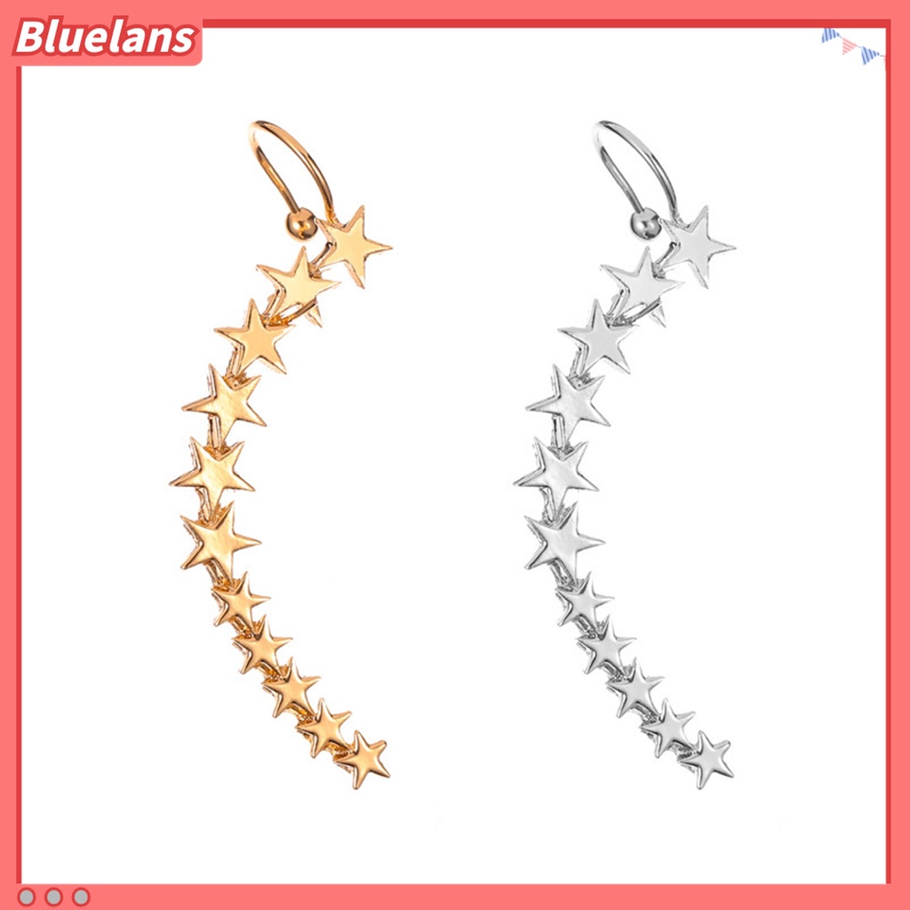 1pc Anting Klip Bentuk Bintang Anti Alergi Untuk Wanita