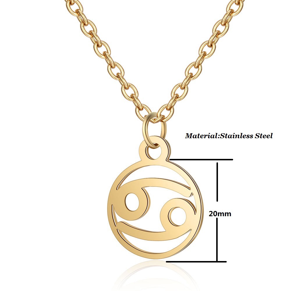 Kalung Rantai Dengan Liontin 12 Rasi Bintang Gaya Jepang Dan Korea Untuk Wanita