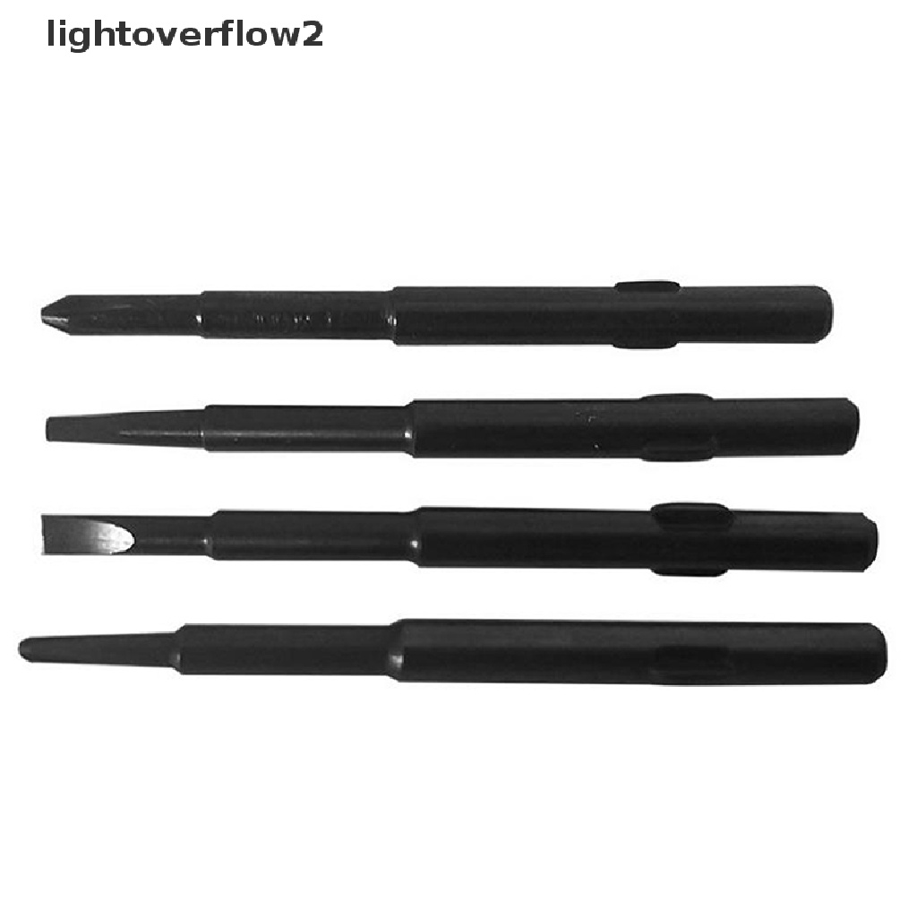 (lightoverflow2) 4 in 1 Obeng Aluminum Alloy Multi Kepala Dapat Dilepas DIY