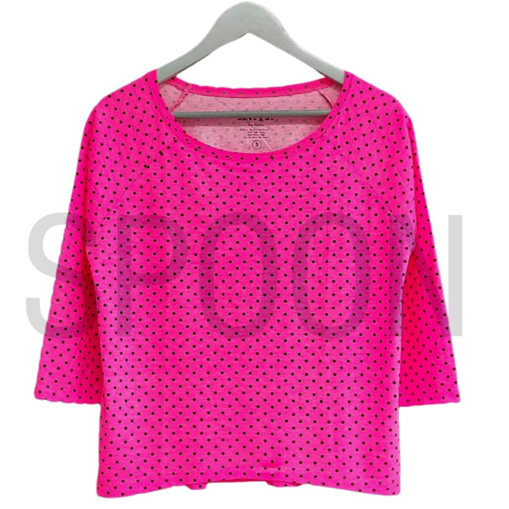 Kaos Wanita Lengan Pendek | Kaos Distro | Merk SPOON | Motif - Polkadot
