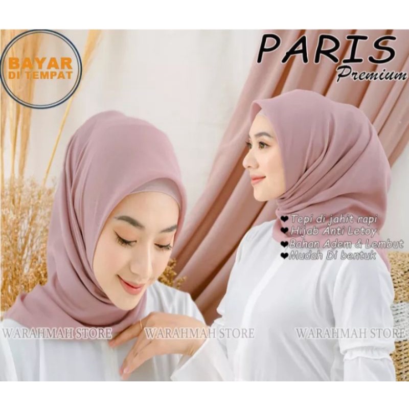 Hijab Segiempat Paris Jambul Tassel Jilbab Anti Baday Kerudung Anti Mleyot Terbaru Warna terlengkap