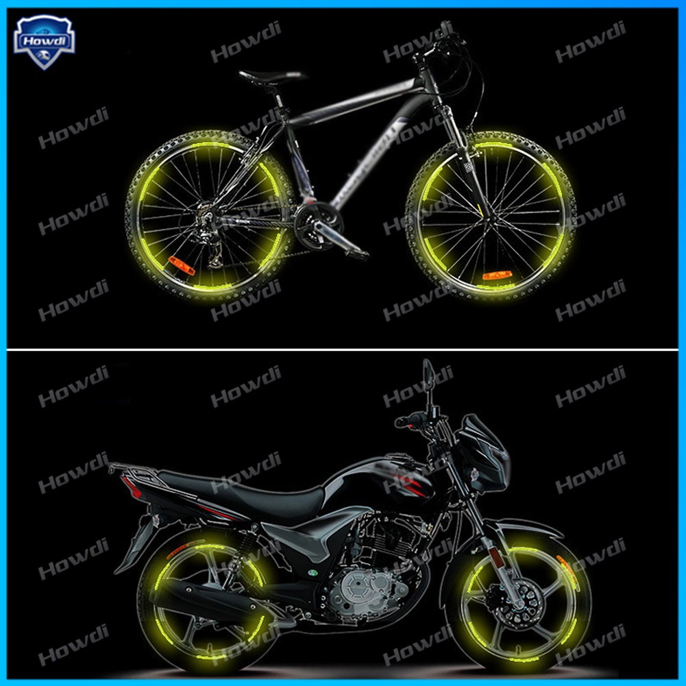 20pcs Stiker Strip Reflektif Luminous Untuk Velg Mobil / Motor / Sepeda