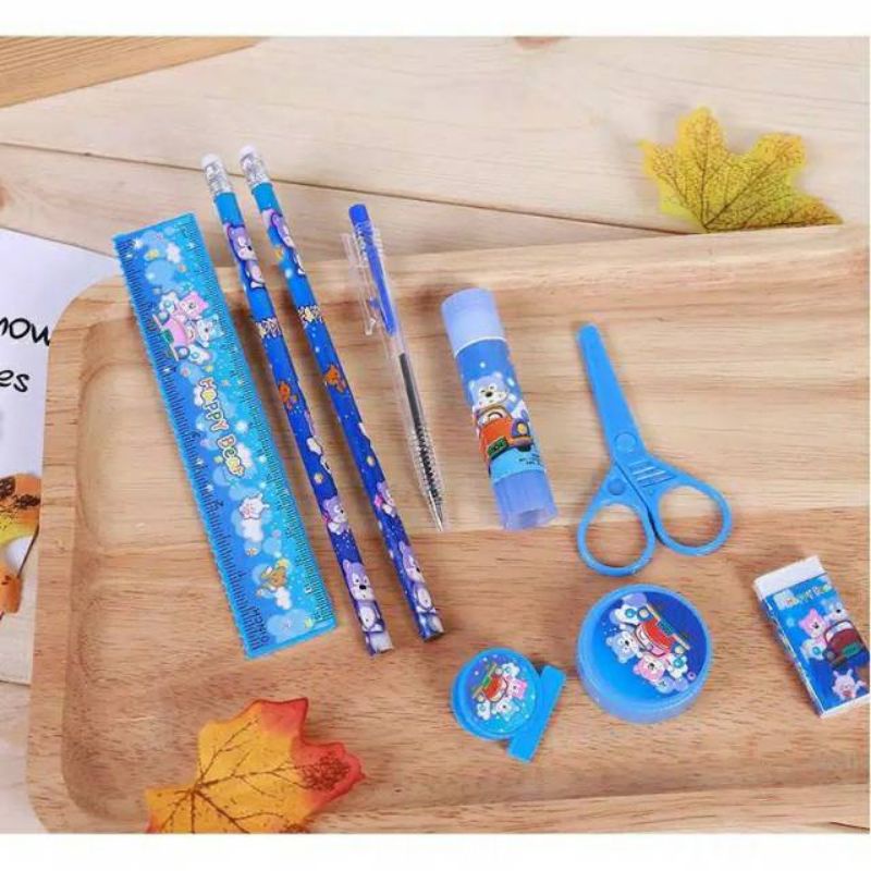 Paket Alat Tulis 8in1 Stationery Set Study Set Anak Karakter Set Alat Tulis Anak TK