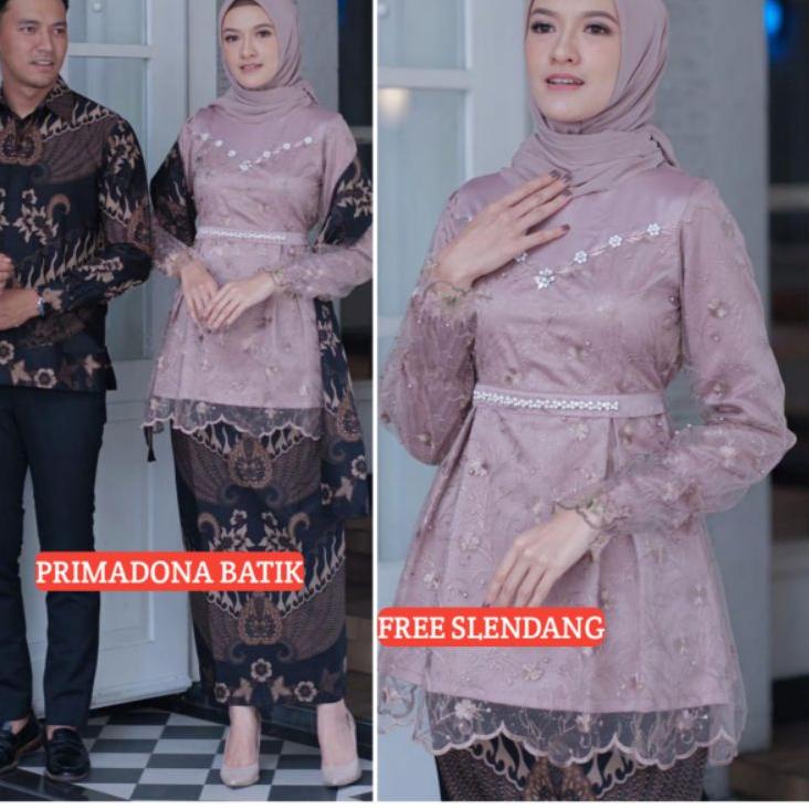 Rekomendasi Couple Kebaya Modern Baju Wisuda Tunangan Lamaran Terbaru Baju Batik Brokat Couple aruni