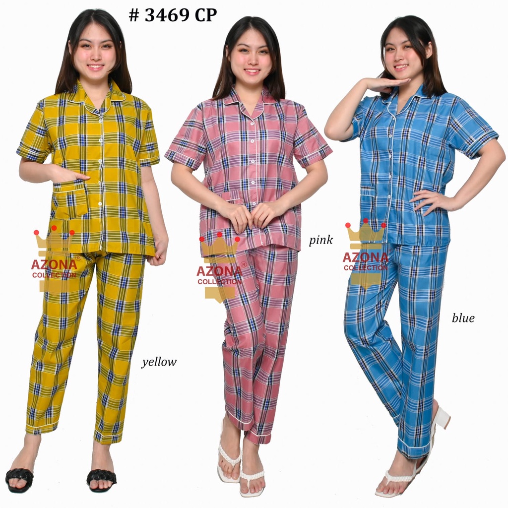 Dtree .baju tidur piyama dewasa cp motif List kotak/ baju tidur dewasa cp katun eropa