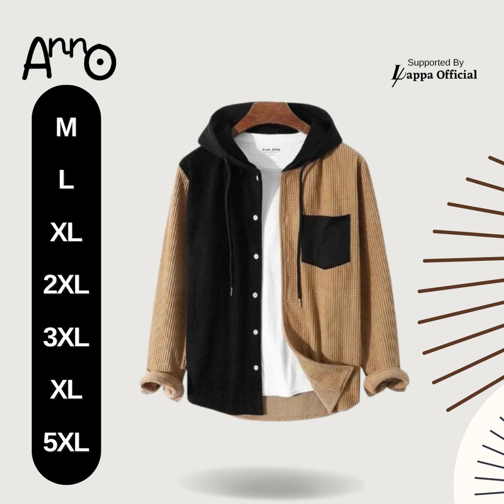 Kemeja Corduroy Hitam Cokelat