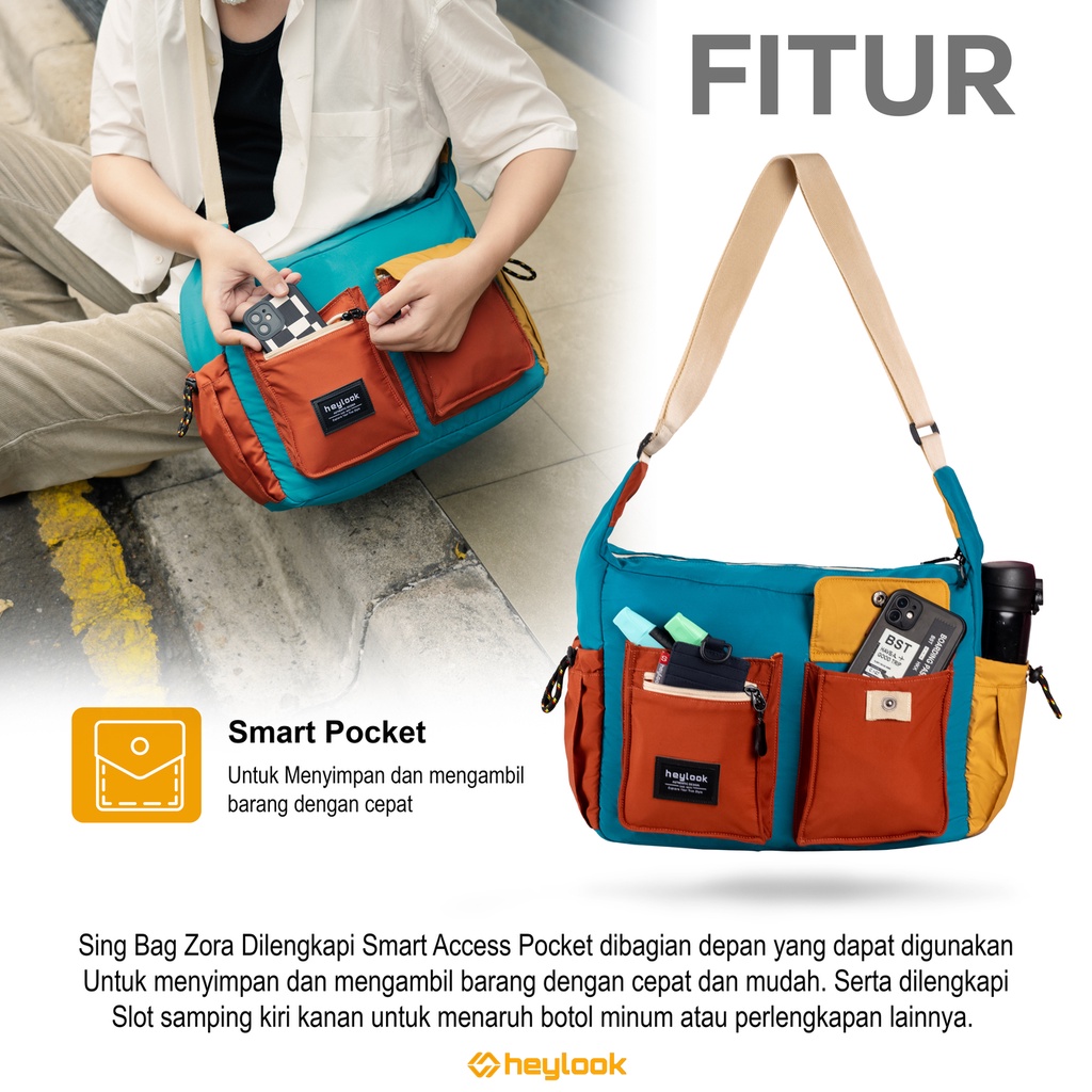 Tas Slingbag Pria Wanita Tas Slingbag Besar Travelbag Waterproof Premium Keren Tas Selempang Bahu Colorfull Korean Style