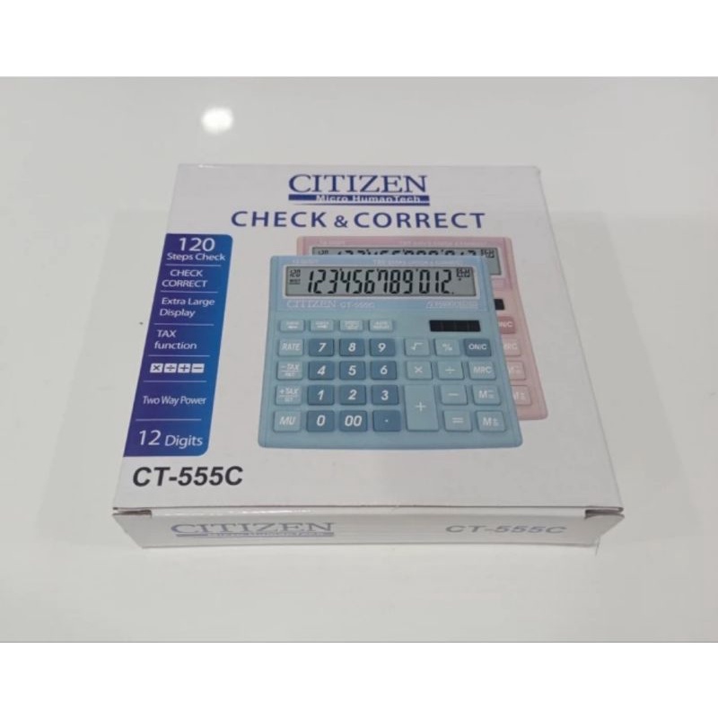 Kalkulator CITIZEN CT-555C - Calculator Check &amp; Correct Bisa Cek Ulang CT 555 C