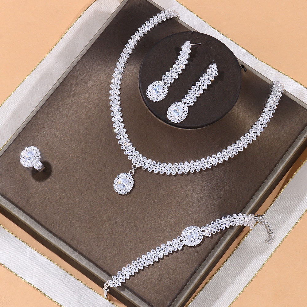 Set Perhiasan Kalung Dan Anting Gaya Korea Untuk Pernikahan