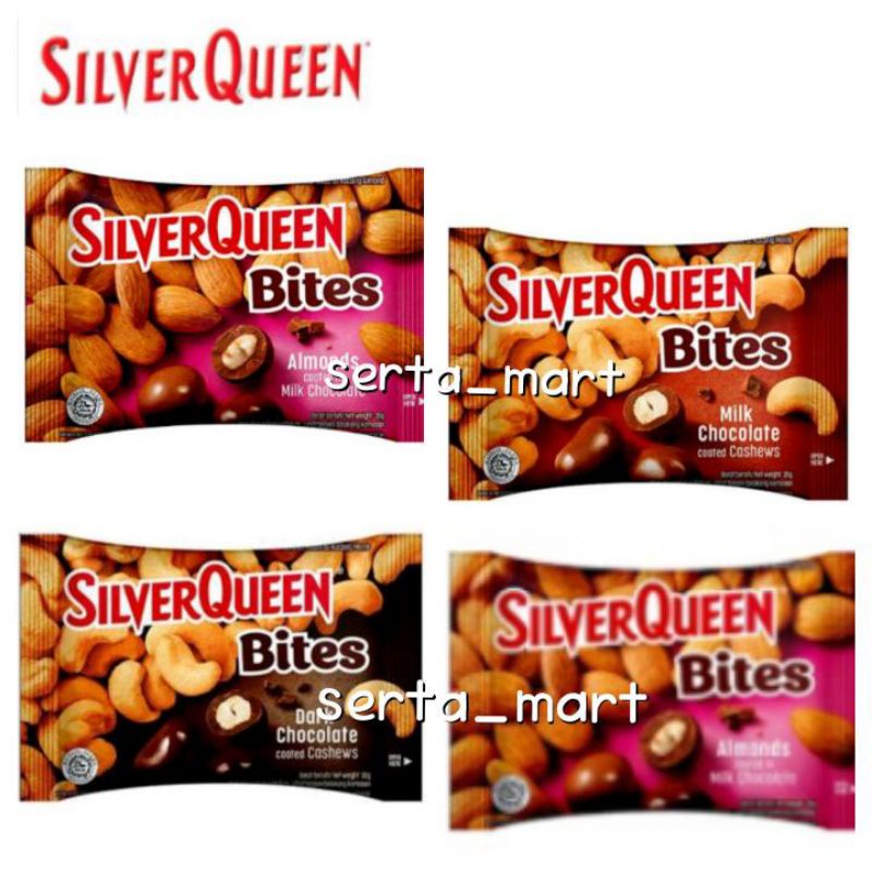 

Silverqueen Bites 30gr Dark Choco / Silver Queen Cashew / Almond Milk Chocolate