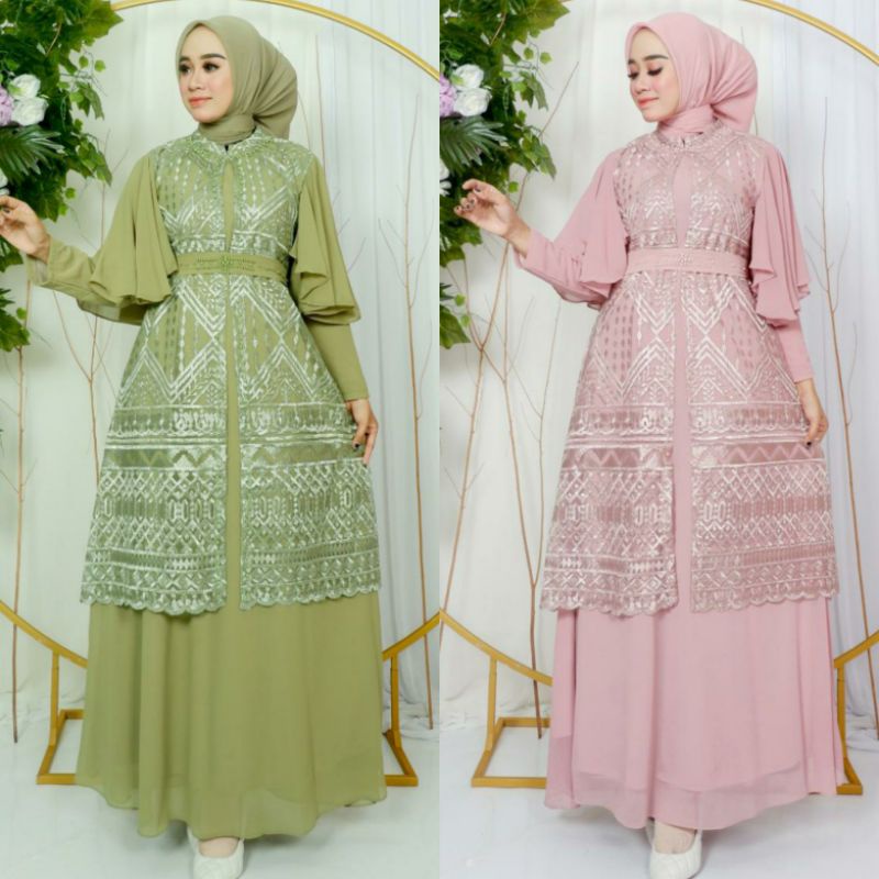 GAMIS GARDIGAN MARBELLA FARADIBA //KEBAYA PESTA//SERAGAMAN PESTA//GAMIS BROKAT