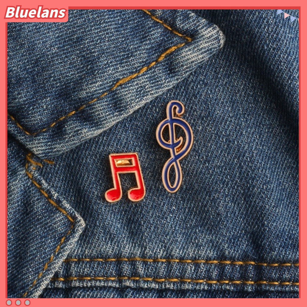 Bluelans 1pc Bros Pin Enamel Desain Kartun Not Musik Untuk Dekorasi Jeans Unisex