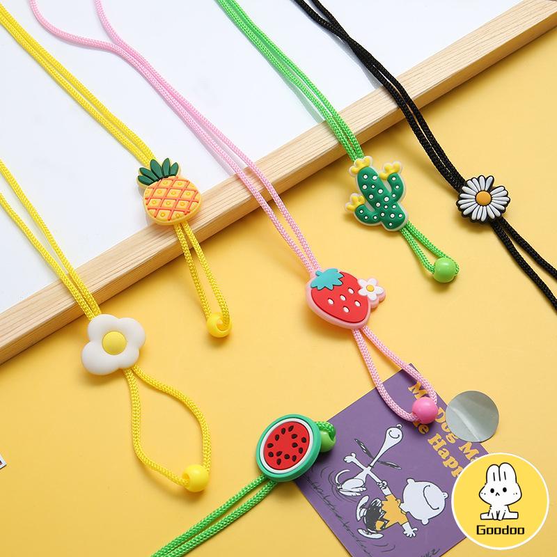 Topeng Kalung Buah Kartun dengan Tali Ekstensi Topeng Anak-anak Lanyard yang Dapat Disesuaikan S -Doo