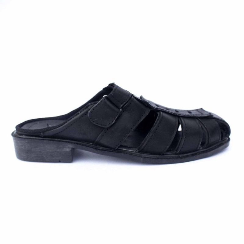 Sandal Slop Bustong Pria Kulit Asli Semi Formal