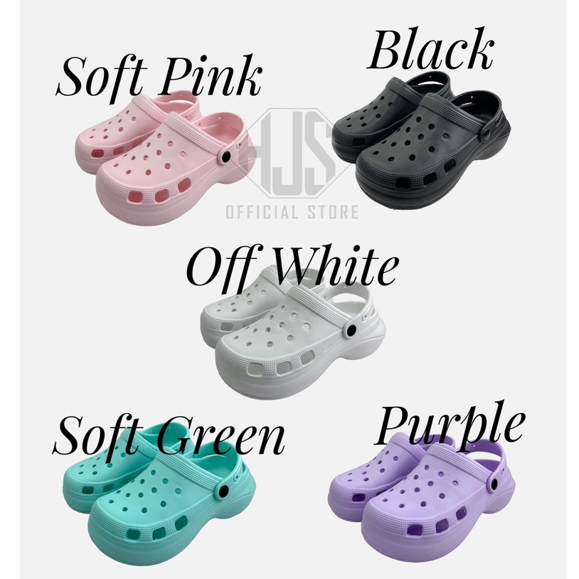 Sandal Wanita Slip On Baim Fuji Polos Viral Jibbitz Sandal CROCS Cewek Sandal Cewek Selop Wedges Platform Phylon Stiker 3D Warna