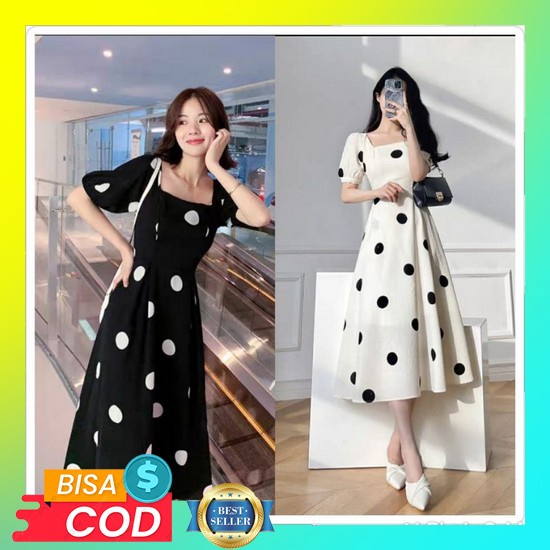 Dress Wanita Simple Korea Import Casual Natal Murah Natalan Kekinian 2022 Baju Terbaru Dres Korean D