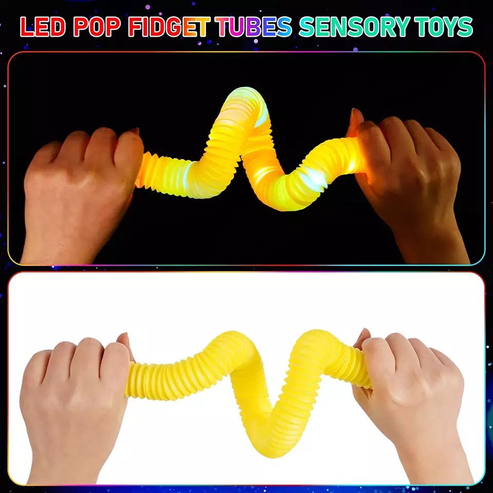 YGtoys Pop Light Tubes Pop Pipe Tube Mainan Viral  Mainan Anak Pipa Nyala Selang LED Fidget Toys