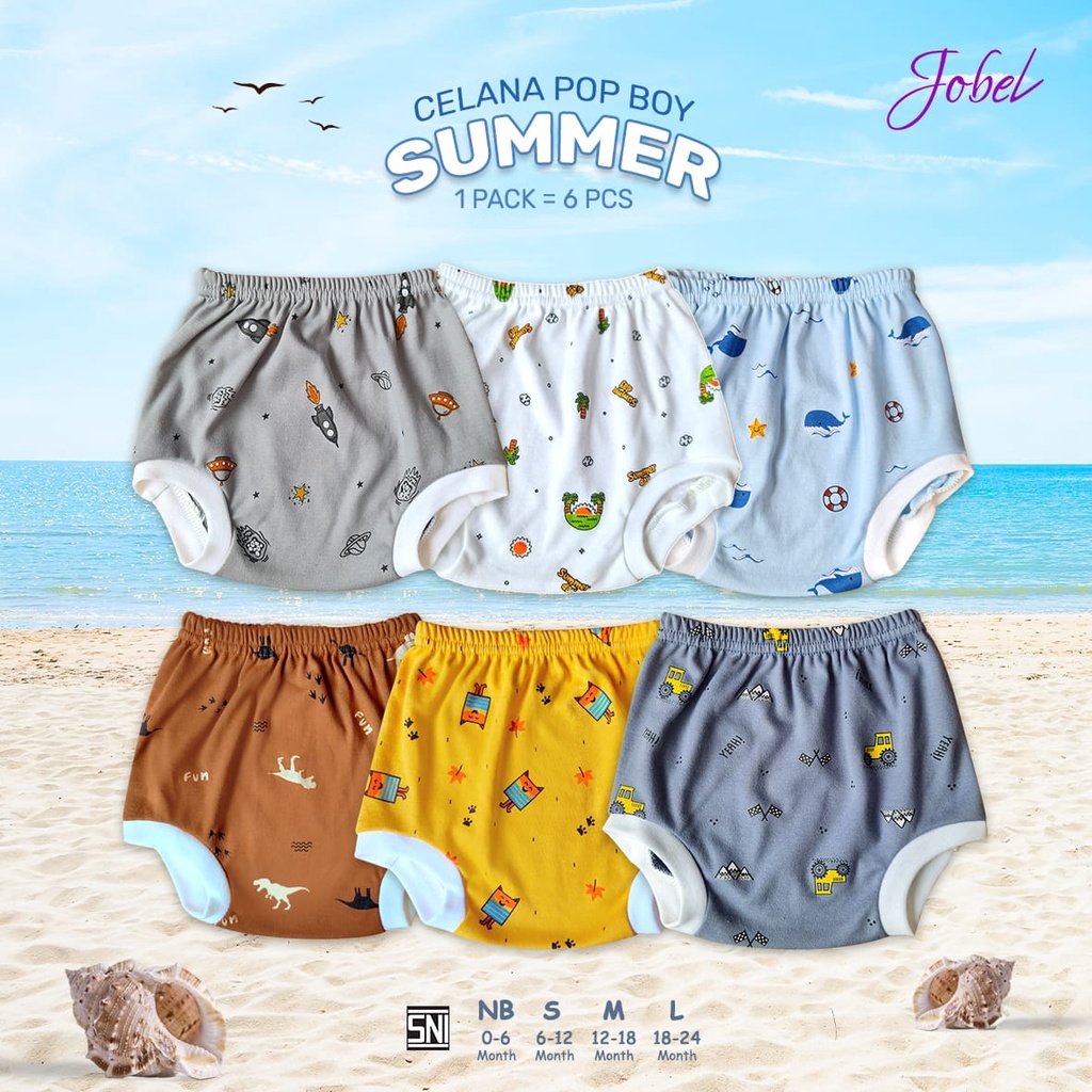 Jobel Celana Pop Bayi Anak 0-2 tahun 3Pcs / 6Pcs Celana Pop DONUT MONSTER Mouse Racoon Stingray Summer CBKS