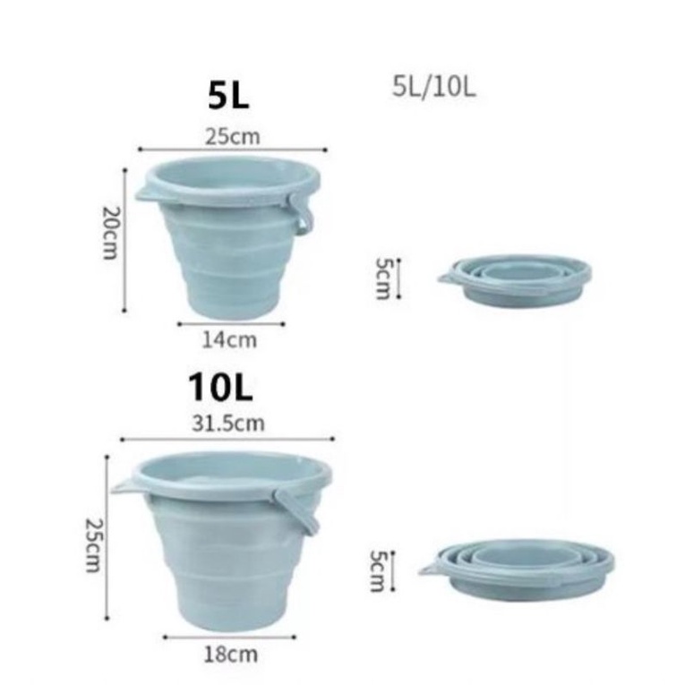 EMBER Lipat Portable fleksibel ukuran 5L dan 10L Baskom milenial berkualitas