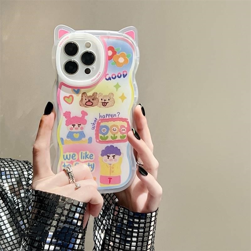 Soft Case Silikon Motif Kartun Graffiti Monster Untuk iPhone 14 13 12 11 Pro Max X Xr Xs Max 8 7 6 6s Plus