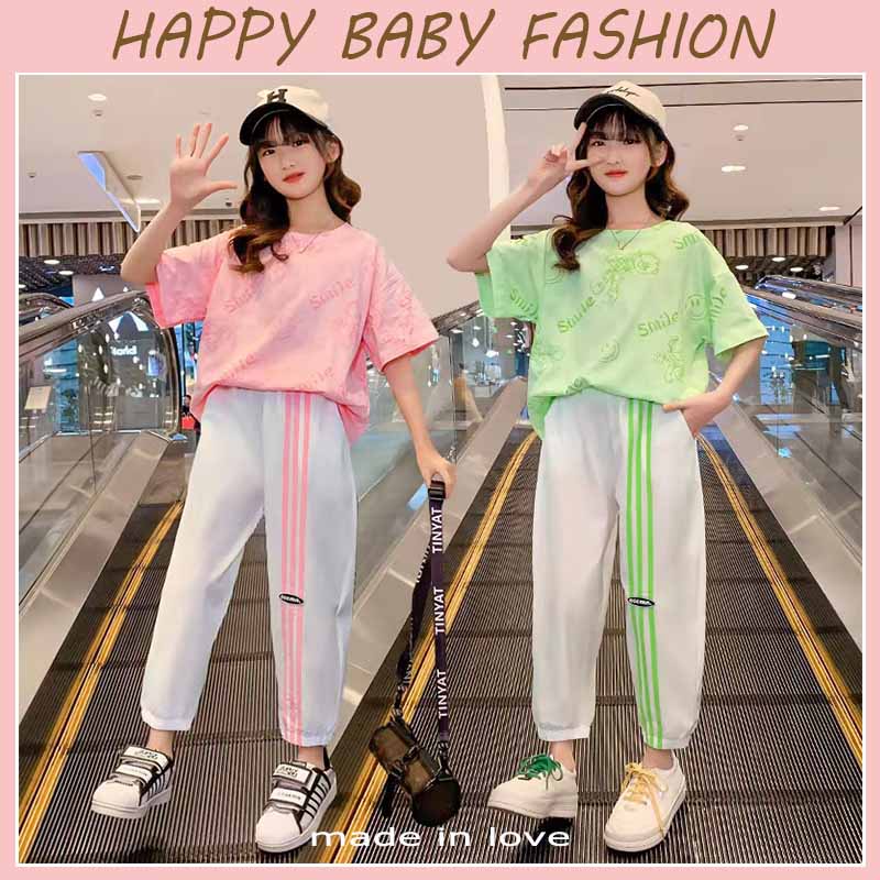 【Happy Baby】5-14 Tahun TZ-09 Baju Setelan Cewek Lengan Panjang Celana Panjang