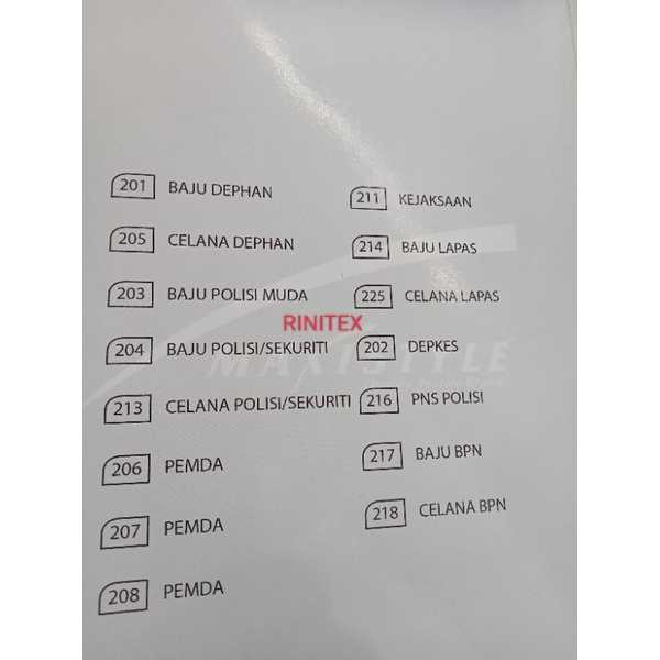 Kain seragam Kejaksaan Tradero maxistyle