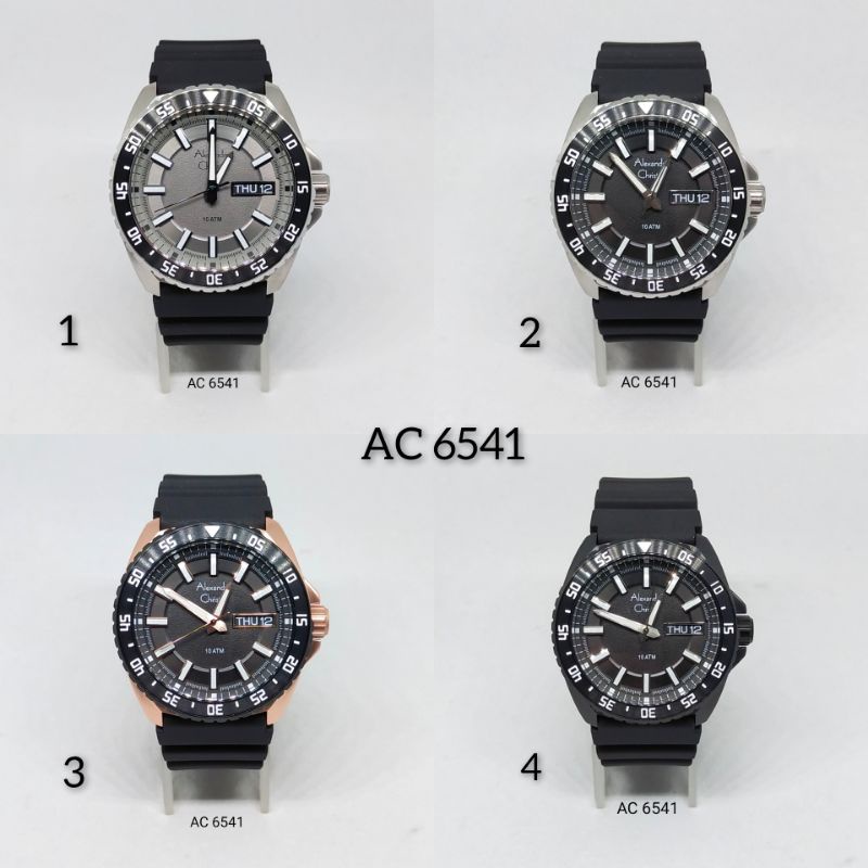 Jam Tangan Original Pria Alexandre Christie AC 6541 ME Rubber
