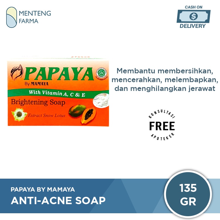 Sabun Papaya By Mamaya Anti Acne Soap 135 gr Original BPOM