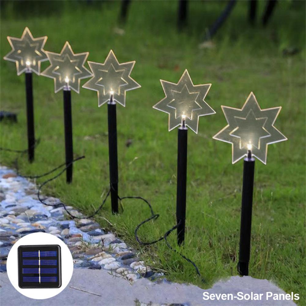 Timekey Lampu Taman LED Tenaga Surya Anti Air Bentuk Snowflake Untuk Dekorasi Outdoor N2R6