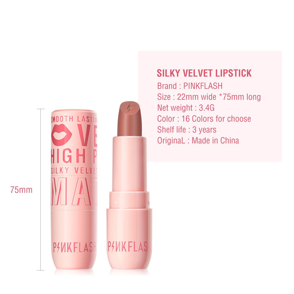 PINKFLASH PinkCover Cover Girl High Pigment Lasting Silky Soft Smooth Creamy Not Dry Velvet Matte Lipstick Cream