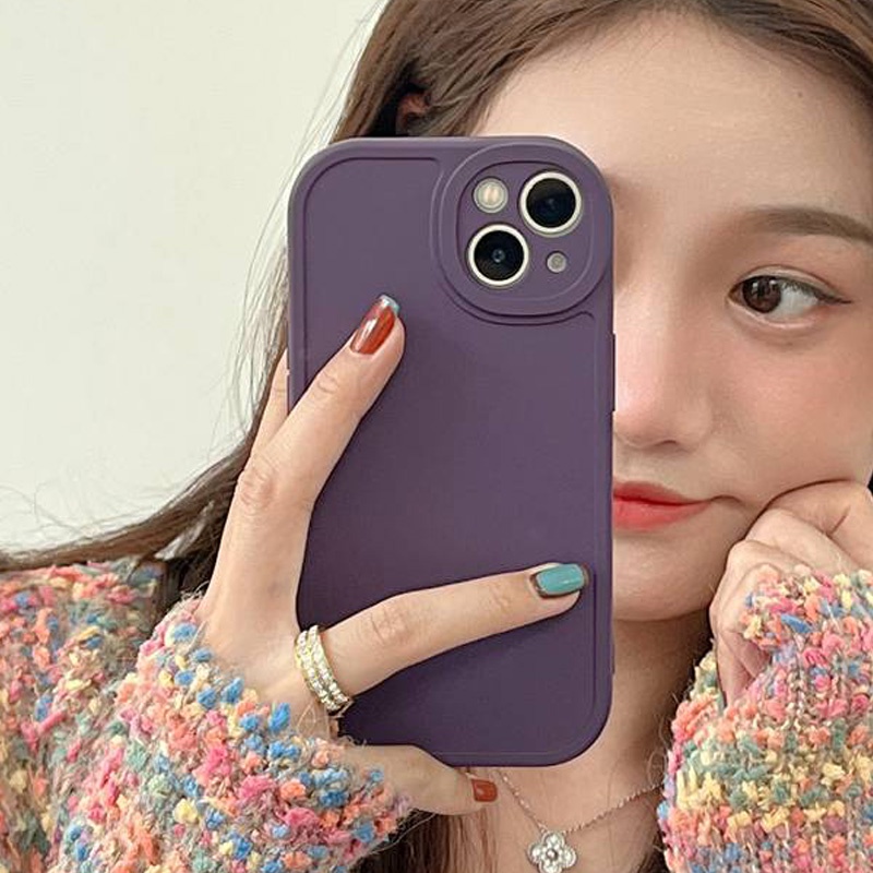 Casing hp Purple Silicone Case OPPO A3S A31 A53 A33 A9 A5 A57 F11 K3 K5 A52 A92 Reno 5 6 8 7Z XT VIVO Y11 Y12i Y15 Y17 Y20S Y12S Y20i V9 S1 V23E V23 V20 Pro Y19 Y93 Y91C Y91i Redmi 9T Note 9 10 Pro Girls Womens