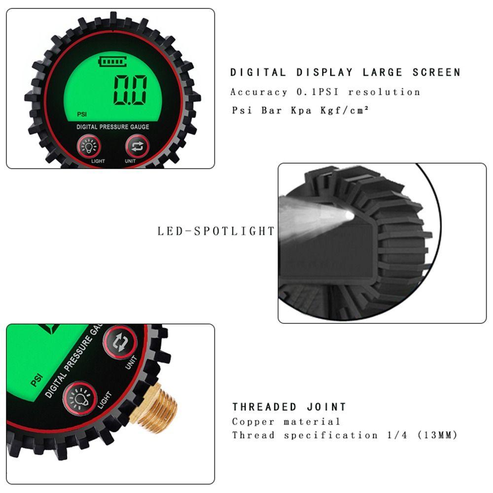 Solighter Digital Tire Pressure Gauge Professional 255PSI M11 1per4 1/8NPT PSI Meter