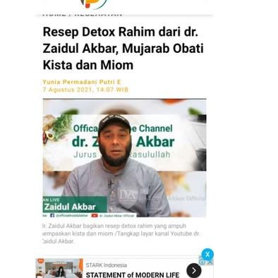

Stok terbaru Dr. ZAIDUL AKBAR | MILENIAL DETOX RAHIM [PROMIL KISTA MIOM PCOS ENDOMETRIOSIS KEPUTIHAN MENGURANGI SPERMA ABNORMAL] REMPAH JSR !!