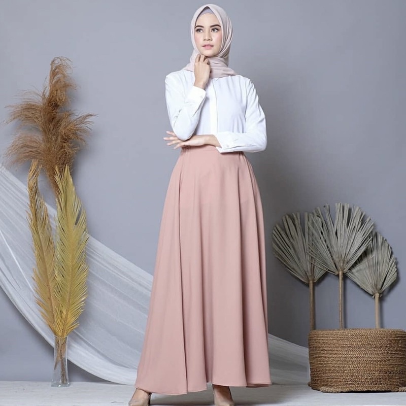 Rok bawahan wanita casual rok skrit