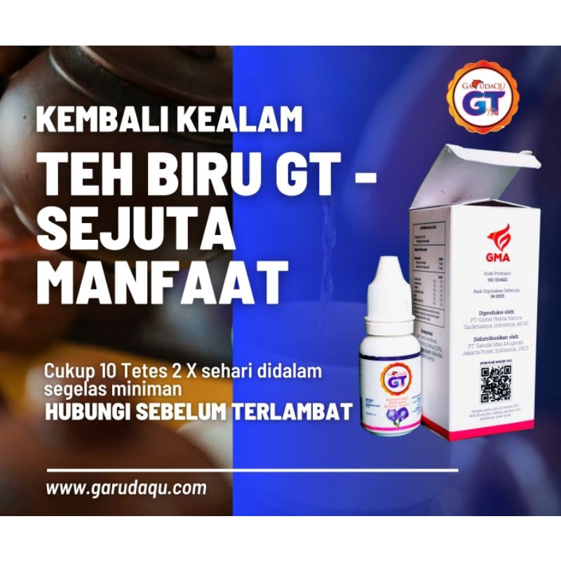 Original - Konsentrat Teh Bunga Telang Merk GarudaQu GT BPOM