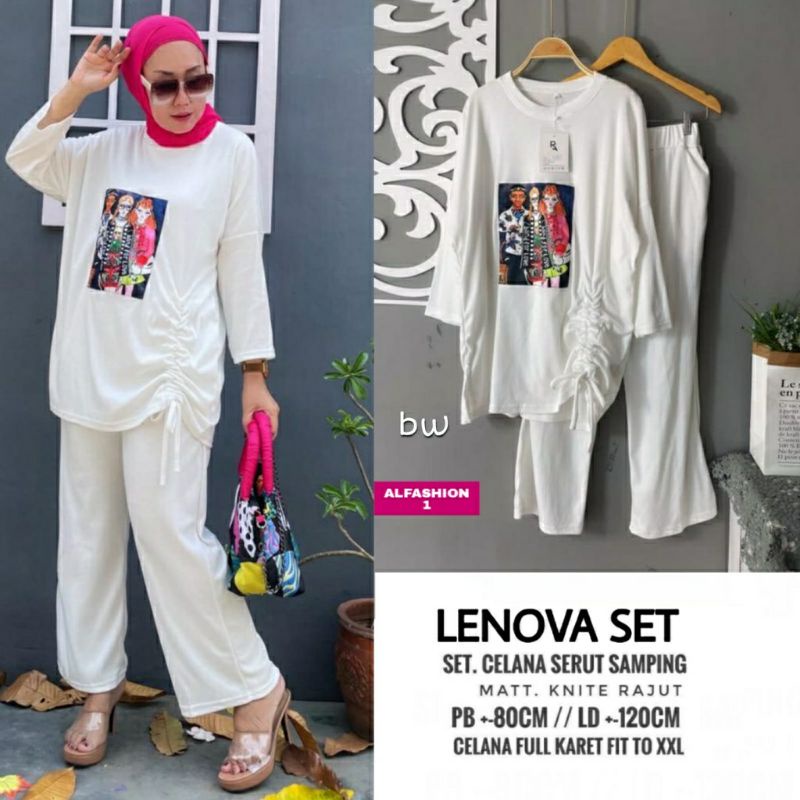 Lenova Set, SETELAN WANITA OVERSIZE JUMBO SUPER CANTIK MODIS FIT XXL XXXL LD 120-140 BAHAN KNITE RAJUT IMPORT TERMURAH OOTD