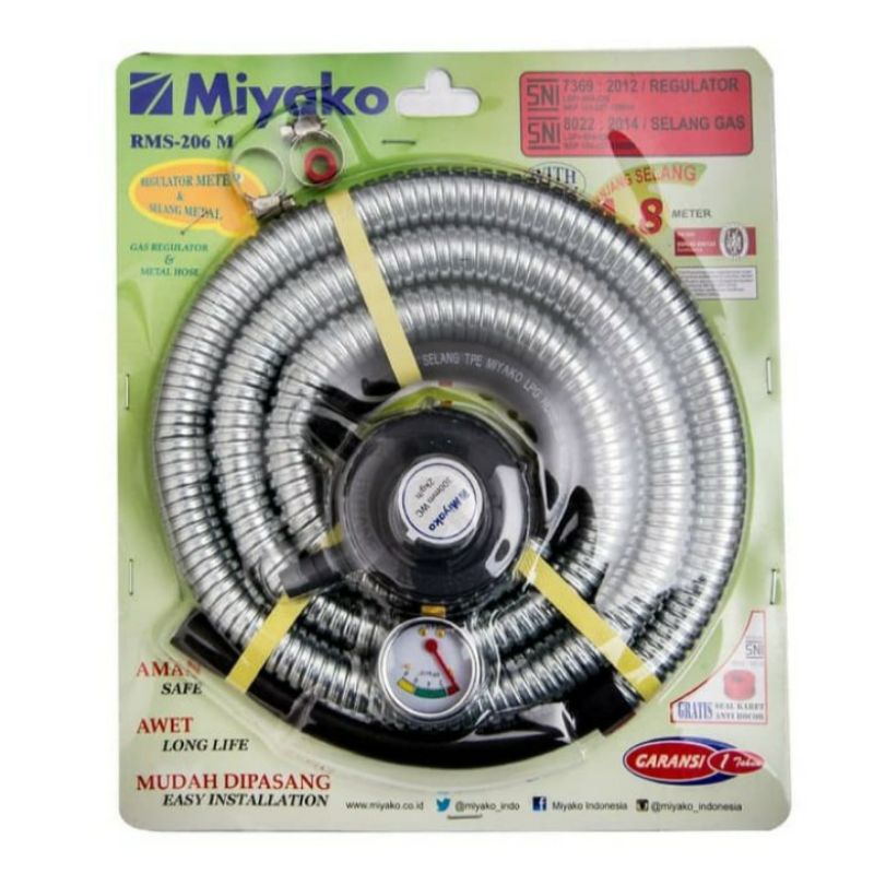 PAKET SELANG GAS REGULATOR MIYAKO RMS206M/ SELANG REGULATOR 1,8METER