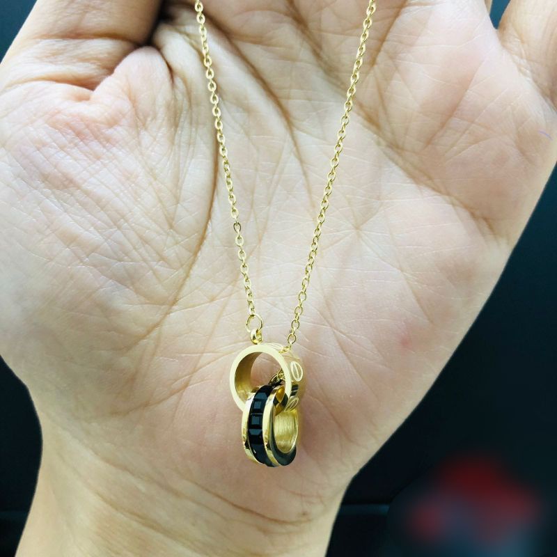 kalung liontin perhiasan wanita titanium anti luntur anti karat